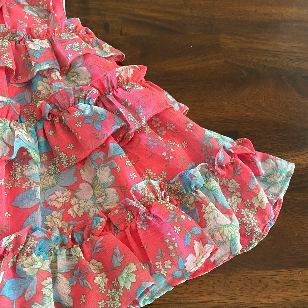 Janie and Jack Special Occasion Floral Tiered Ruffle Dress - Picture 5 of 9